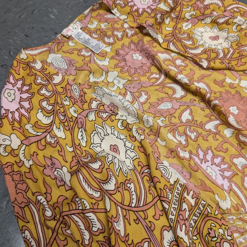 Floral Yellow Women's Top - Picture 3 of 7